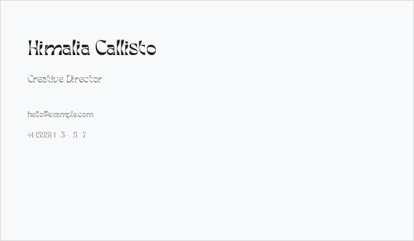 Himalia Callisto Business Card