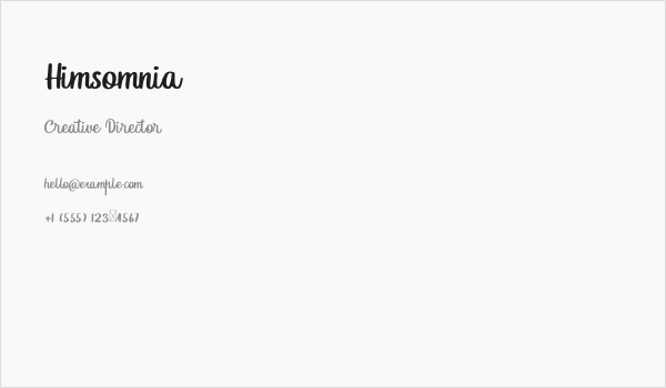 Himsomnia Business Card