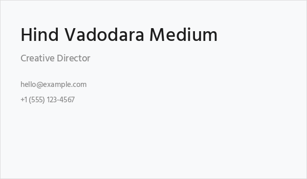 Hind Vadodara Medium Business Card