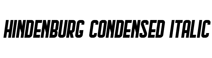 Hindenburg Condensed Italic  免费字体下载