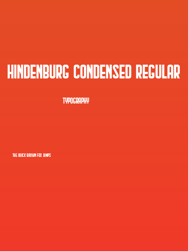 Hindenburg Condensed Regular Poster