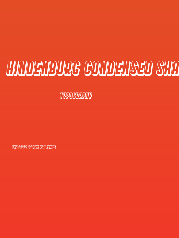 Hindenburg Condensed Shadow Italic Poster