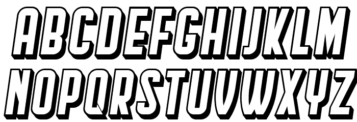 Hindenburg Condensed Shadow Italic Font LOWERCASE