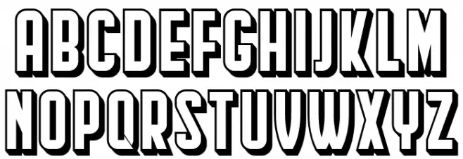 Hindenburg Condensed Shadow Regular Fonte MAIÚSCULAS