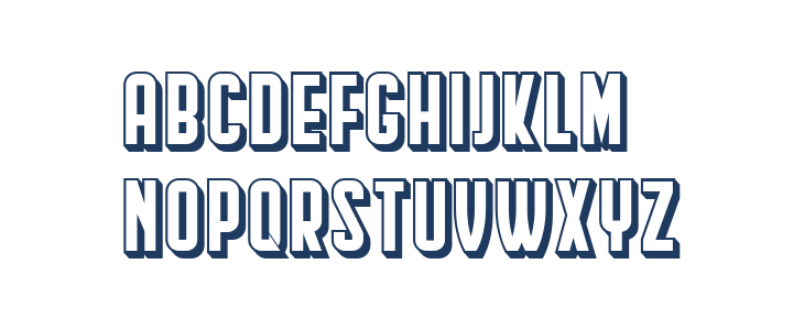Hindenburg Condensed Shadow Regular Lowercase