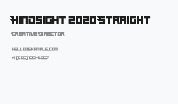 Hindsight 2020 Straight Business Card