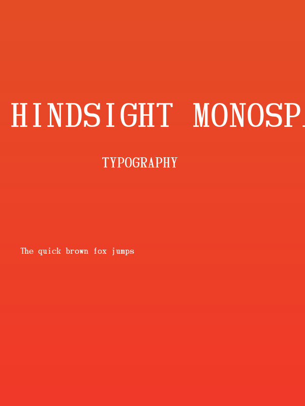 Hindsight Monospace Regular Poster