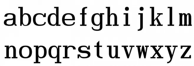 Hindsight Monospace Regular خط أحرف صغيرة
