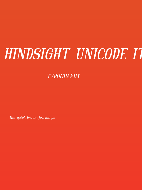 Hindsight Unicode Italic Poster