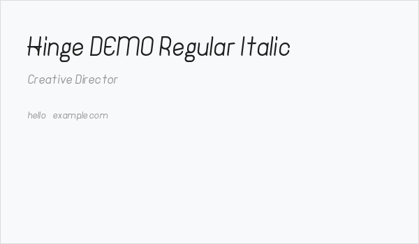 Hinge DEMO Regular Italic Business Card