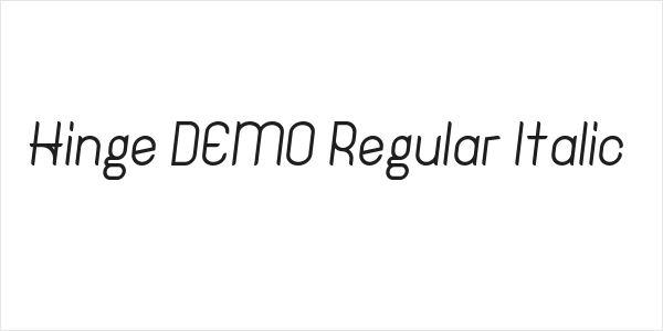 Hinge DEMO Regular Italic Logo