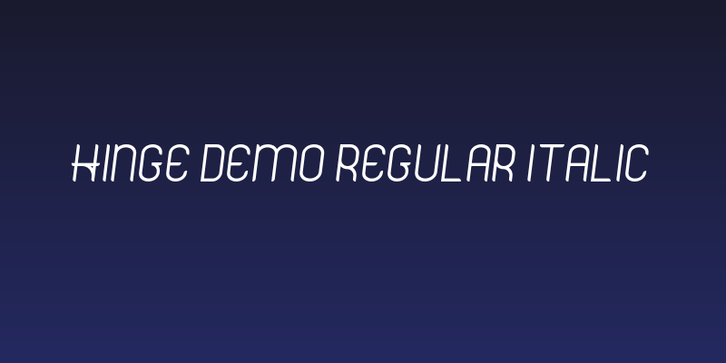 Hinge DEMO Regular Italic Social Header