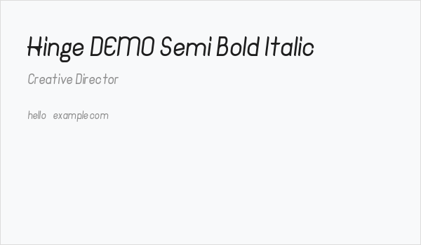 Hinge DEMO Semi Bold Italic Business Card