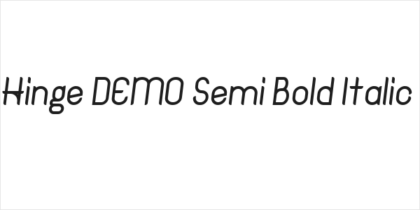 Hinge DEMO Semi Bold Italic Logo