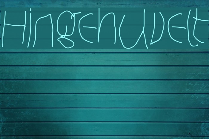 Hingehudelt Font examples