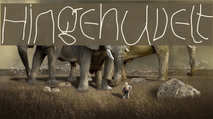 Hingehudelt Font examples