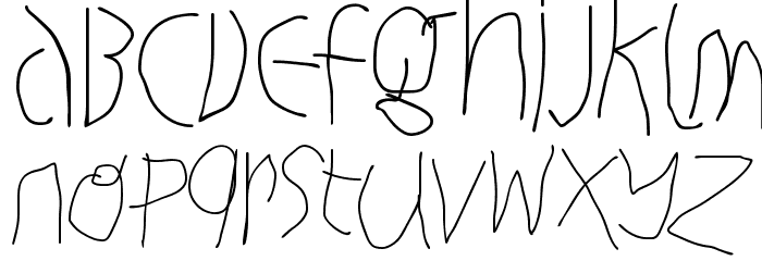 Hingehudelt Font LOWERCASE