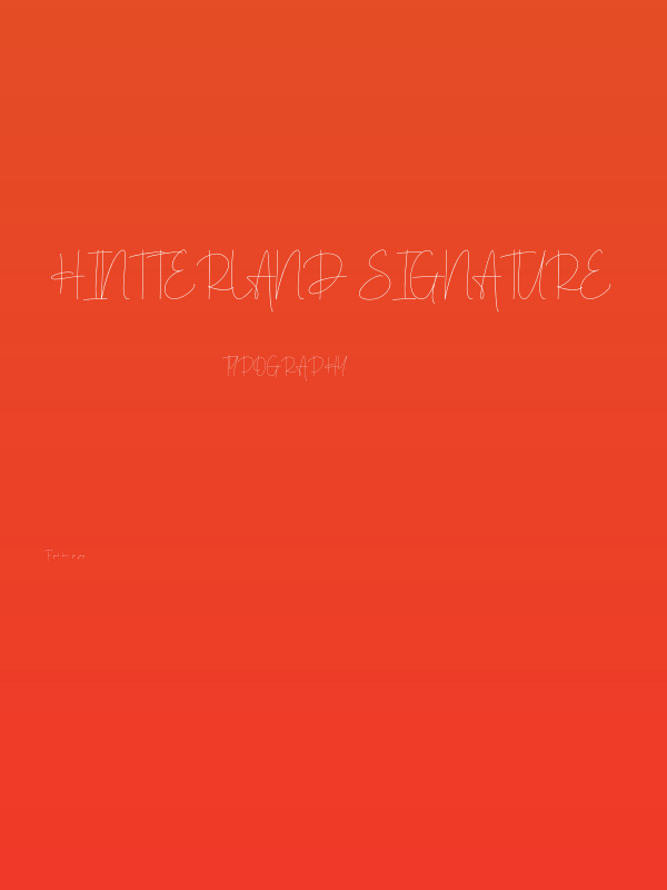 Hintterland Signature Poster