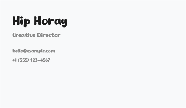 Hip Horay Business Card