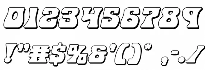 Hip Pocket 3D Italic Font OTHER CHARS