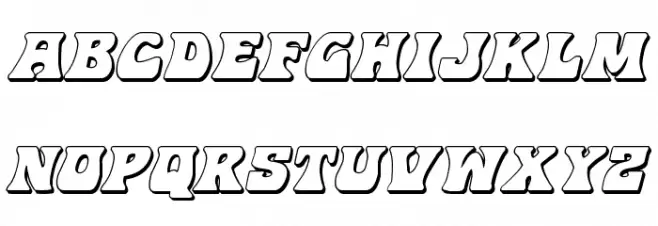 Hip Pocket 3D Italic फ़ॉन्ट लोअरकेस