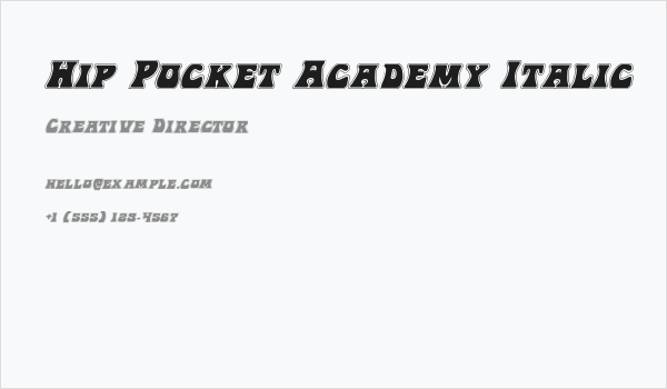 Hip Pocket Academy Italic Business Card