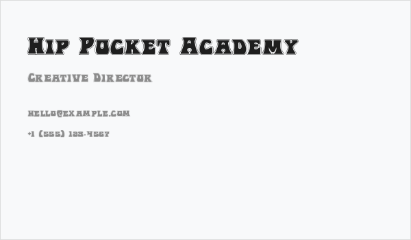 Hip Pocket Academy Business Card