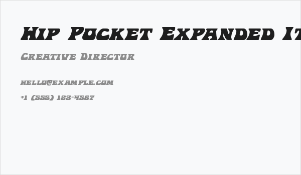 Hip Pocket Expanded Italic Business Card