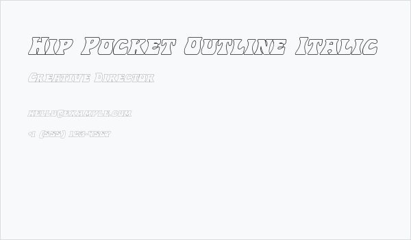Hip Pocket Outline Italic Business Card