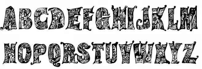 Hippie Gypsy Regular Шрифта ВЕРХНИЙ