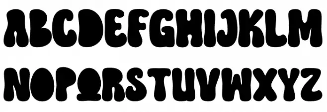 Hippie Retro Шрифта ВЕРХНИЙ