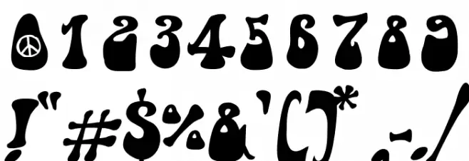 Hippie movement Font OTHER CHARS