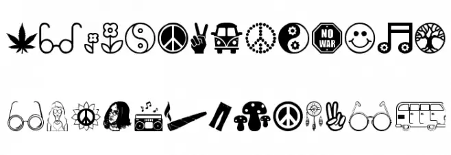 Hippie خط أحرف كبيرة