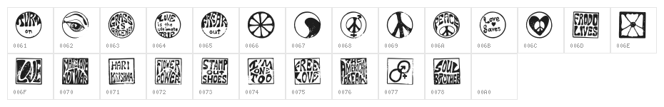 HippyStampA Character Map