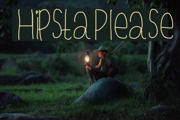HipstaPlease Font examples