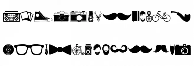 Hipster Icons Caratteri MAIUSCOLE