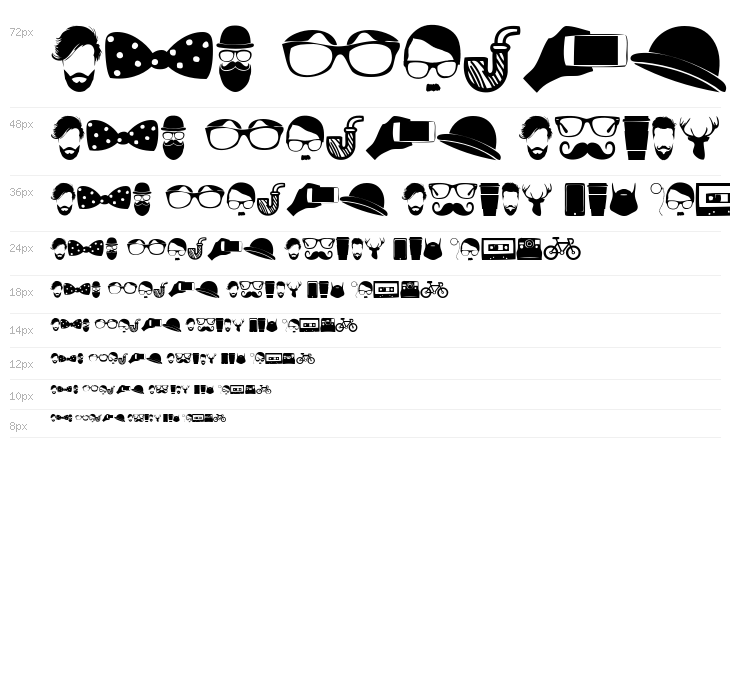 Hipster Icons Waterfall