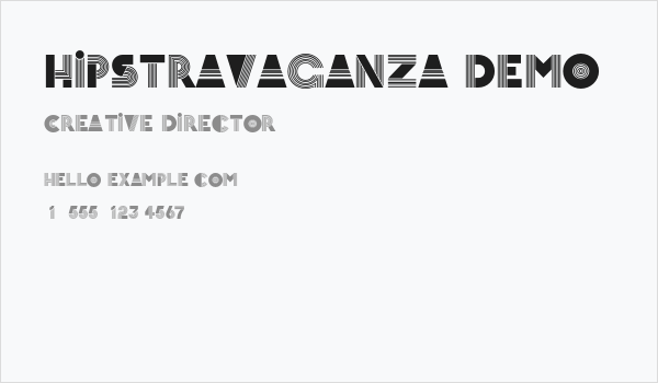Hipstravaganza-Demo Business Card