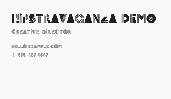 Hipstravaganza Demo Business Card