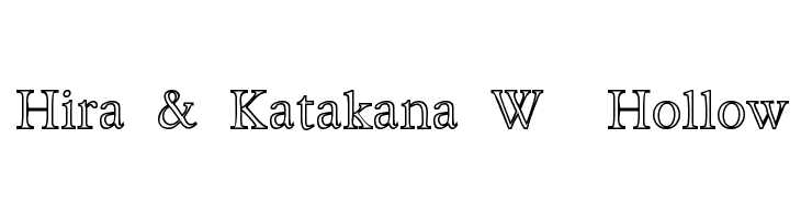 Hira & Katakana W Hollow Font