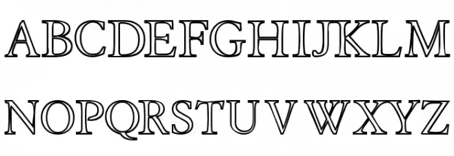 Hira & Katakana W Hollow Schriftart Groß