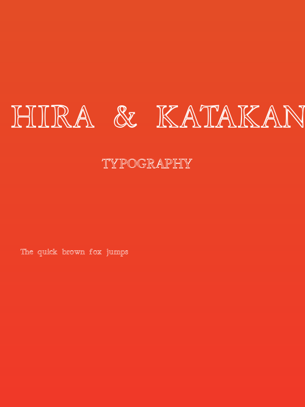 Hira & Katakana W  Hollow Poster