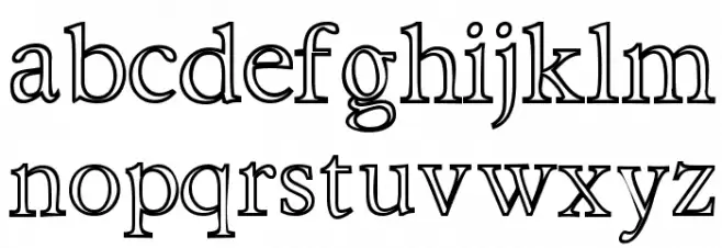 Hira & Katakana W  Hollow 字体 小写