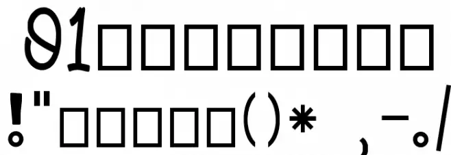 Hirakatana Font OTHER CHARS