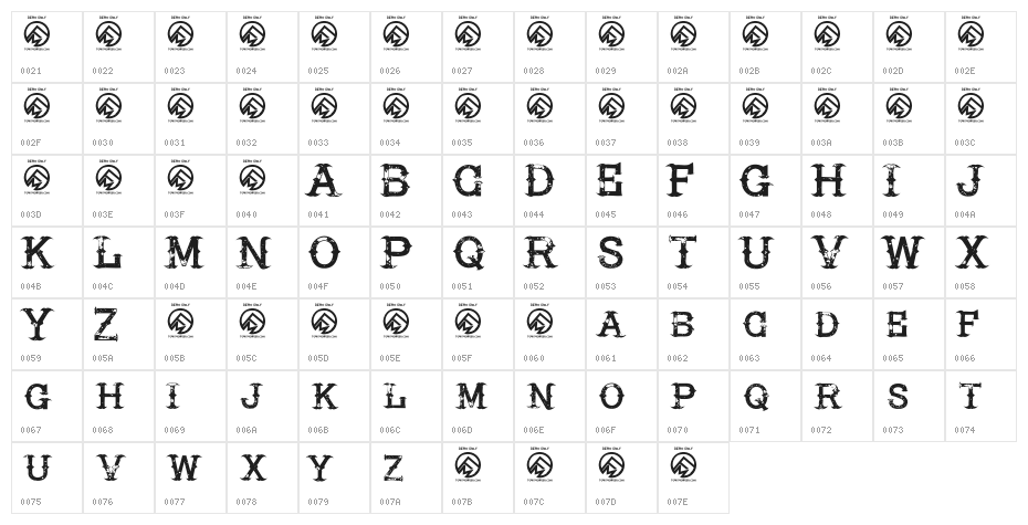 HireaCowboy-Regular Character Map