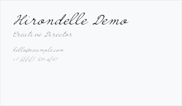 Hirondelle Demo Business Card