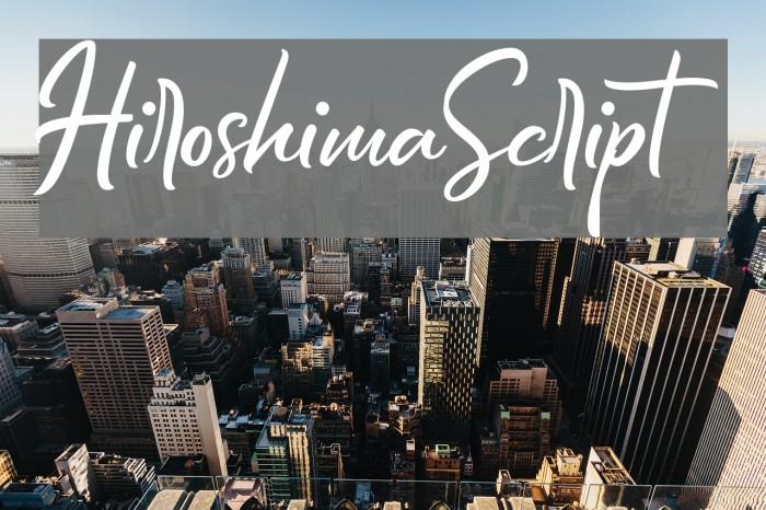 HiroshimaScript Font examples