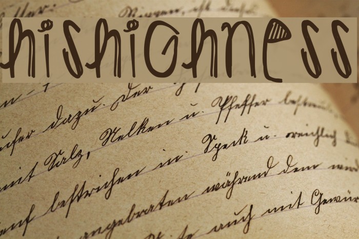 HisHighness Font examples