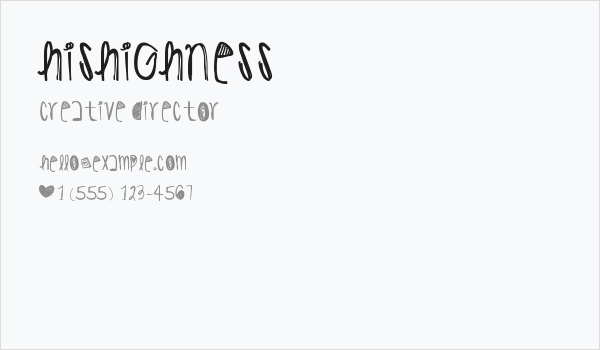 HisHighness Business Card