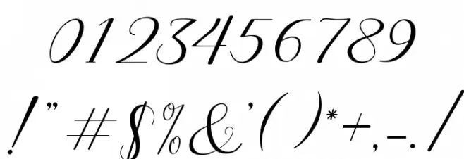 HisteriaScriptDemo Font OTHER CHARS